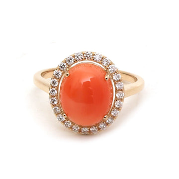 JPRG-5657/13377 Diamond Coral Ring | 14K