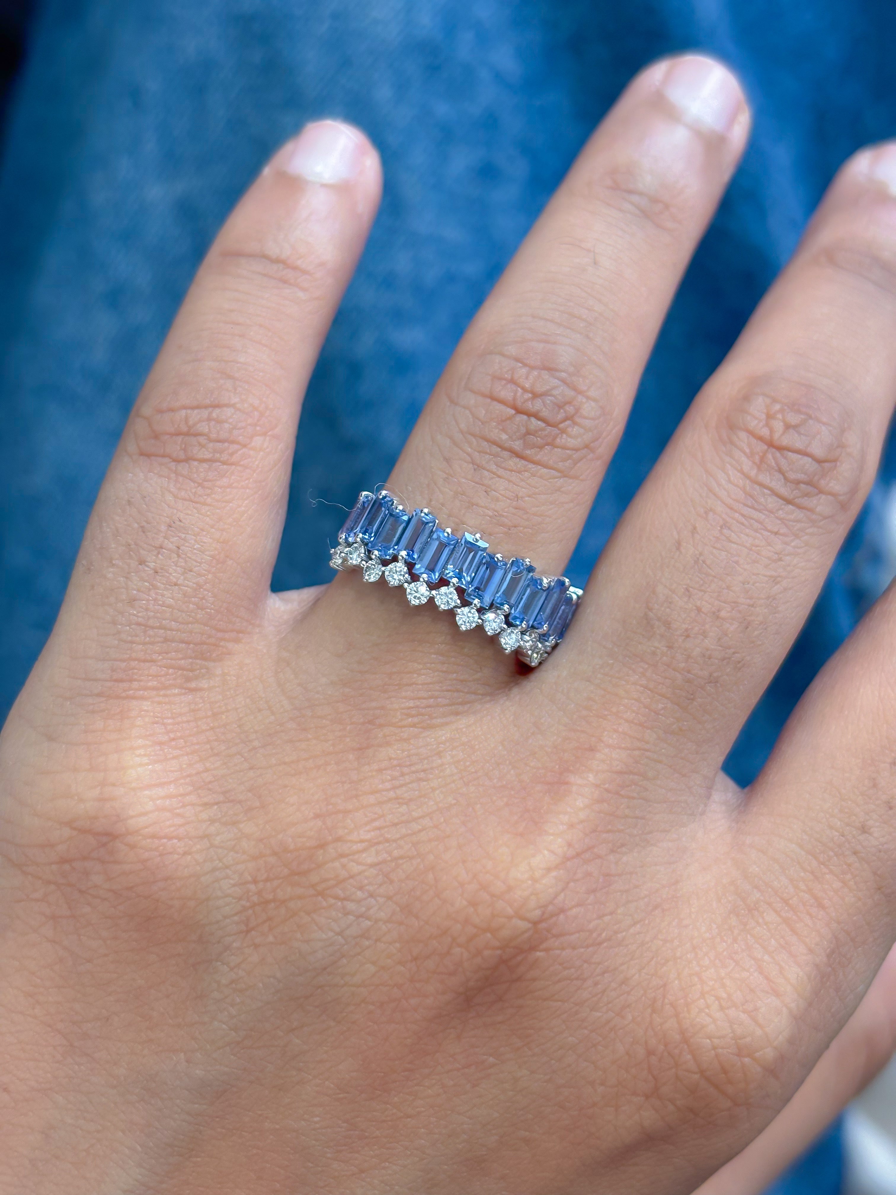 JPRG-5673/13417 Blue Sapphire Diamond Ring | 18K