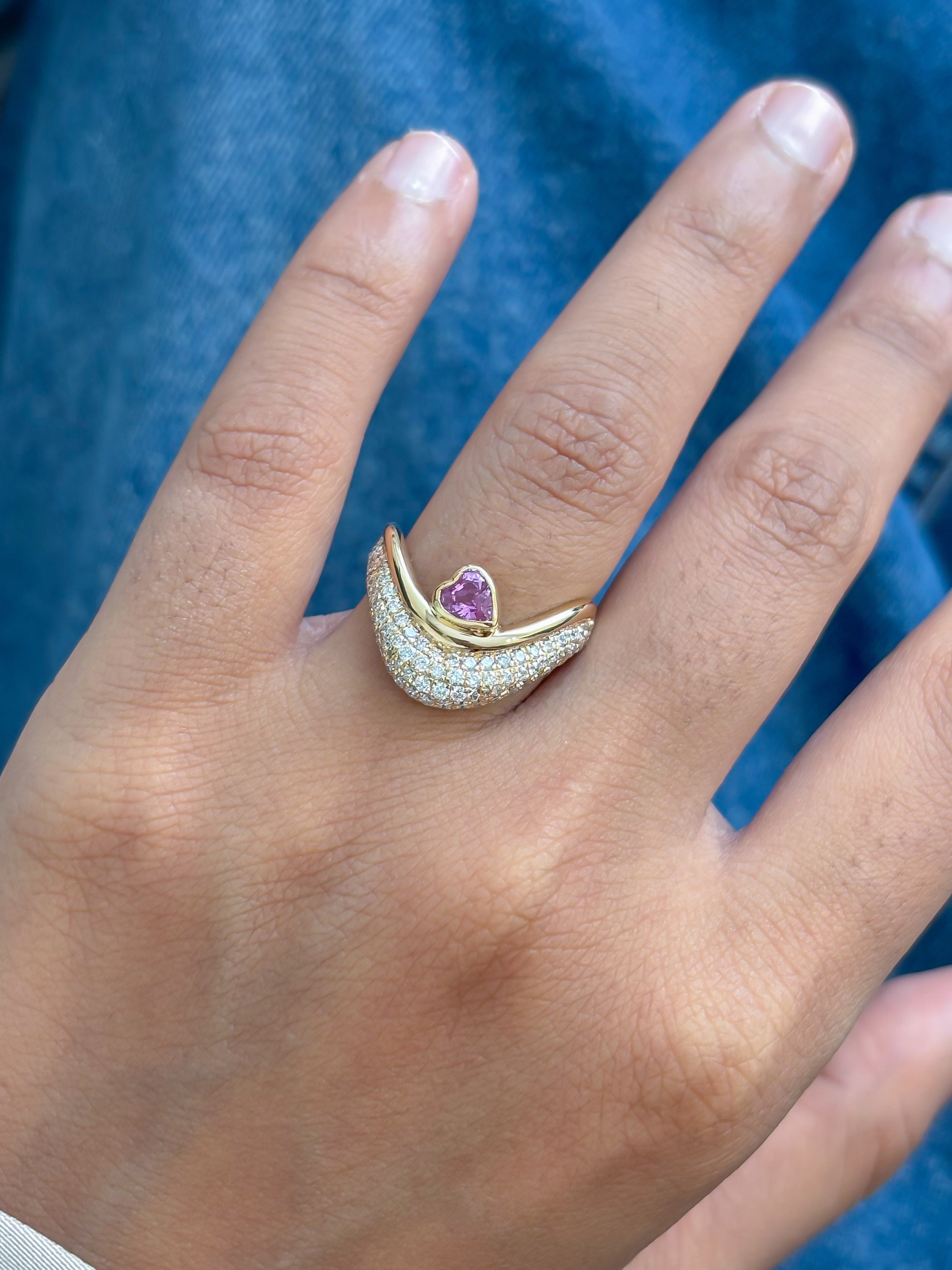 JPRG-5674/13418 Pink Sapphire Diamond Ring | 18K