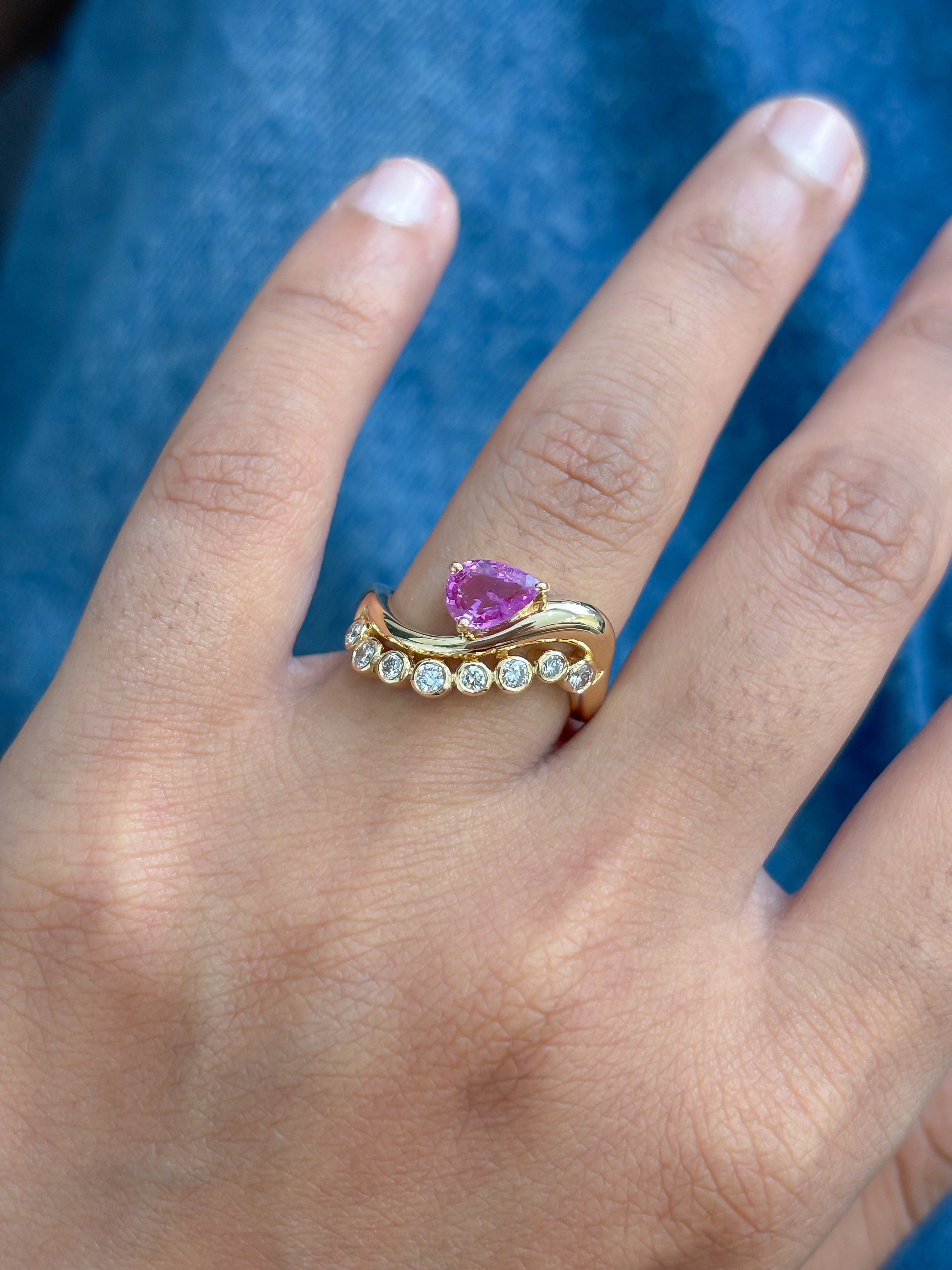 JPRG-5675/13419 Pink Sapphire Diamond Ring | 18K