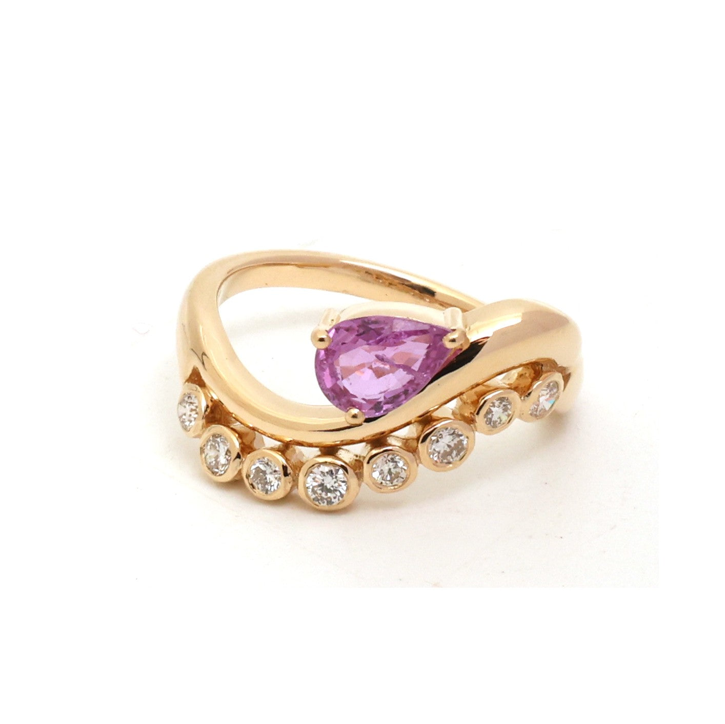JPRG-5675/13419 Pink Sapphire Diamond Ring | 18K