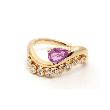 JPRG-5675/13419 Pink Sapphire Diamond Ring | 18K