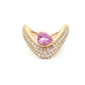 JPRG-5683/13455 Pink Sapphire Diamond Ring | 18K