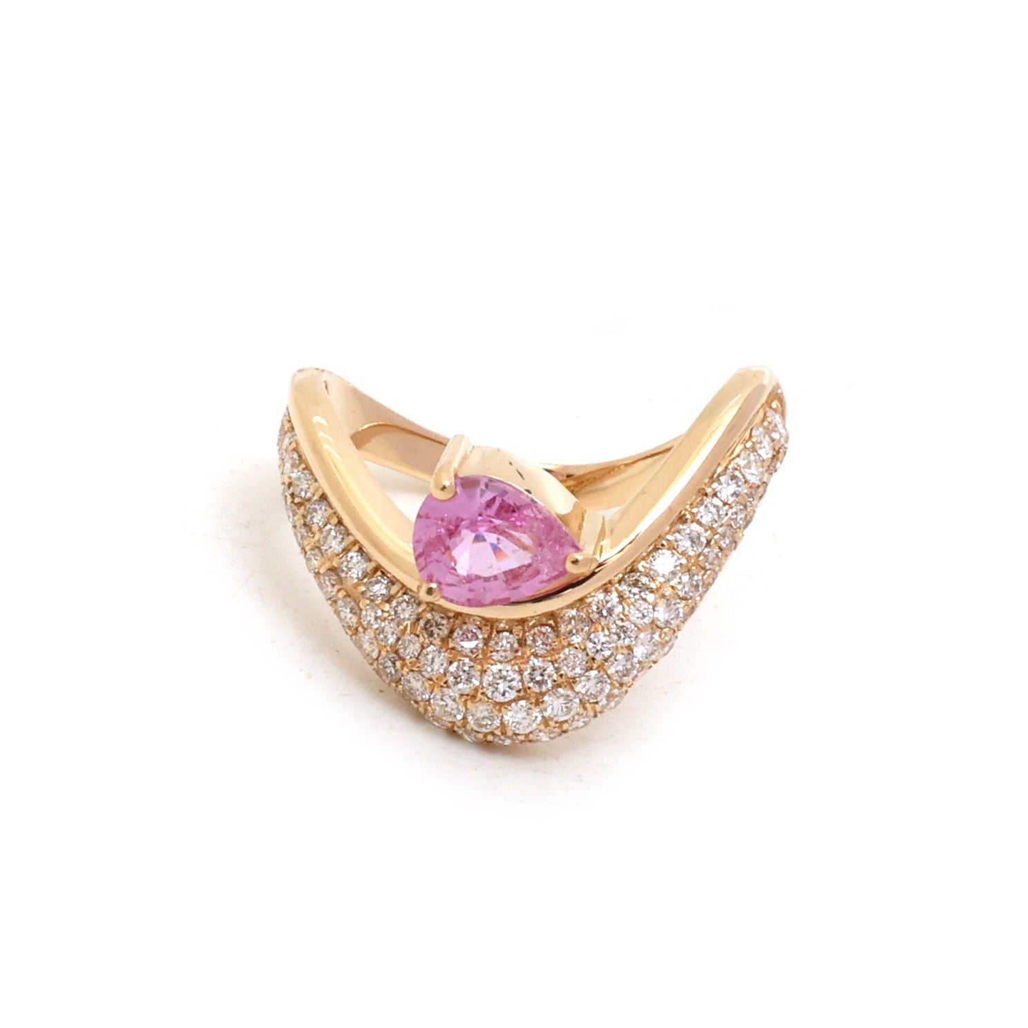 JPRG-5689/13465 Pink Sapphire Diamond Ring | 18K
