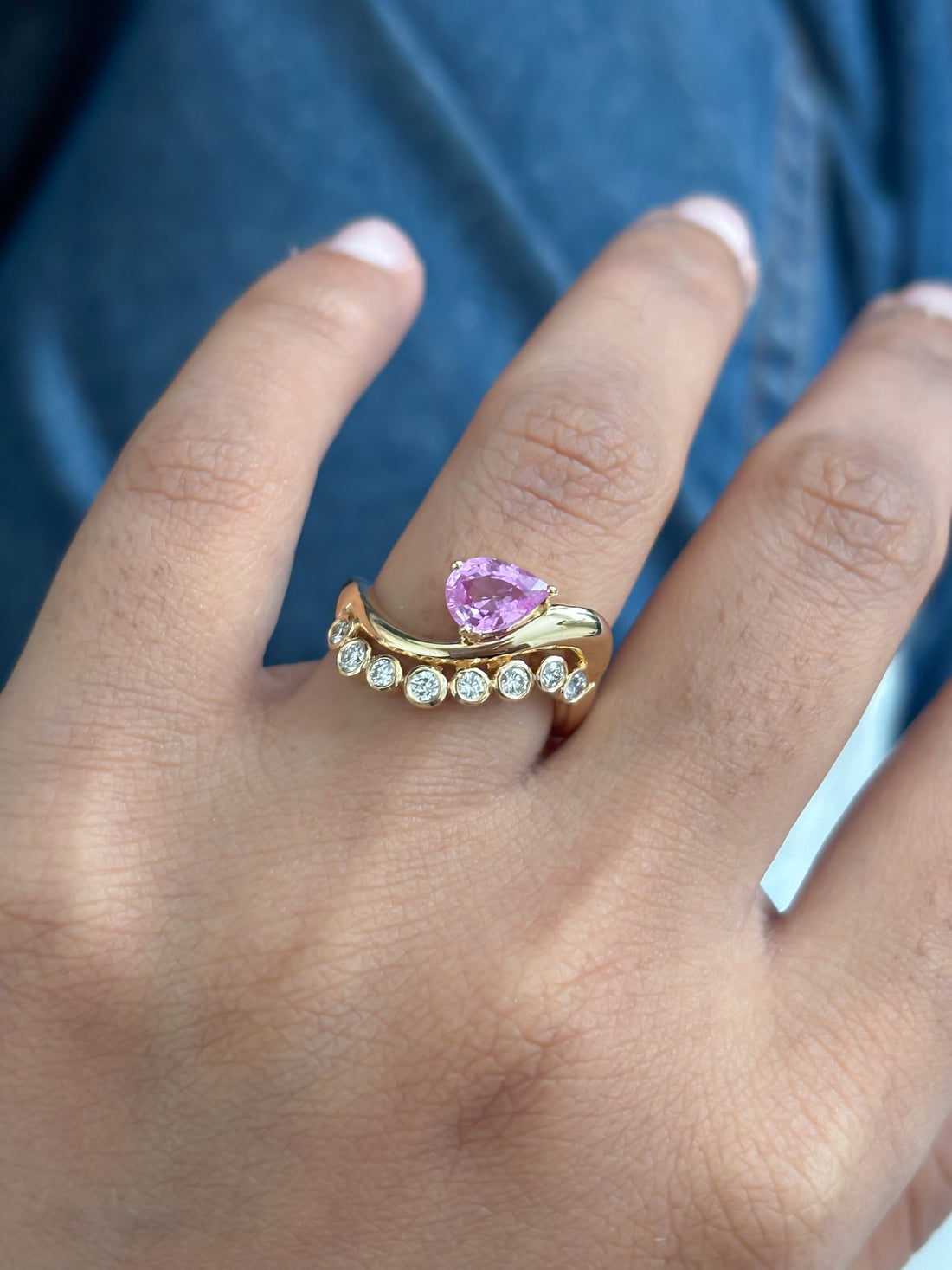 JPRG-5692/13471 Pink Sapphire Diamond Ring | 18K