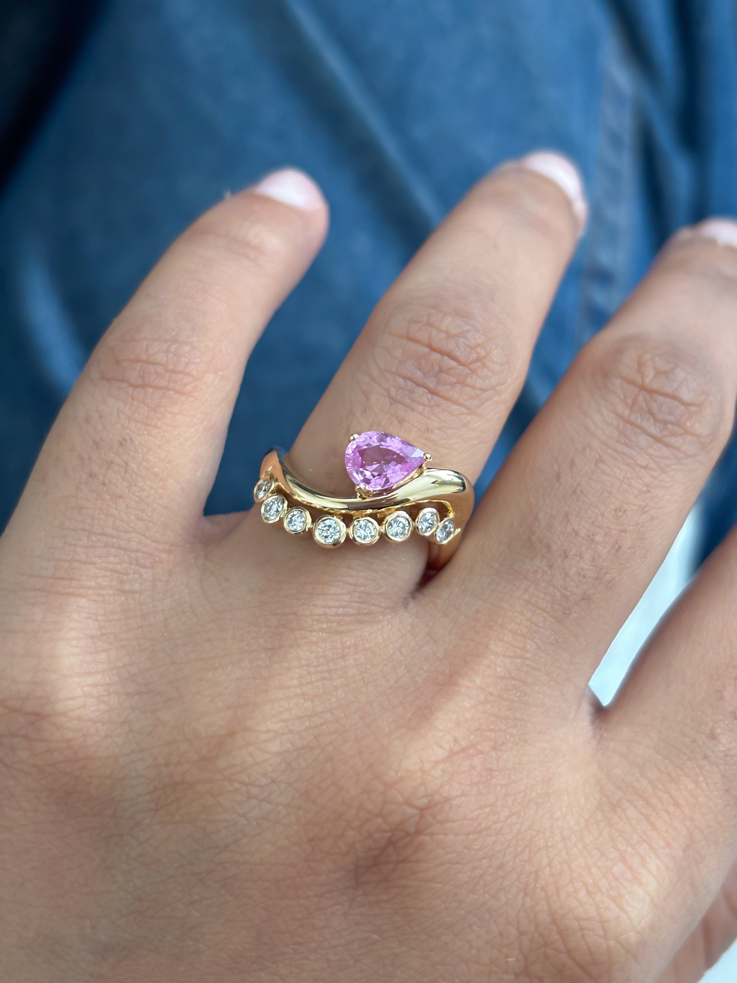 JPRG-5692/13471 Pink Sapphire Diamond Ring | 18K