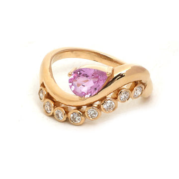 JPRG-5692/13471 Pink Sapphire Diamond Ring | 18K