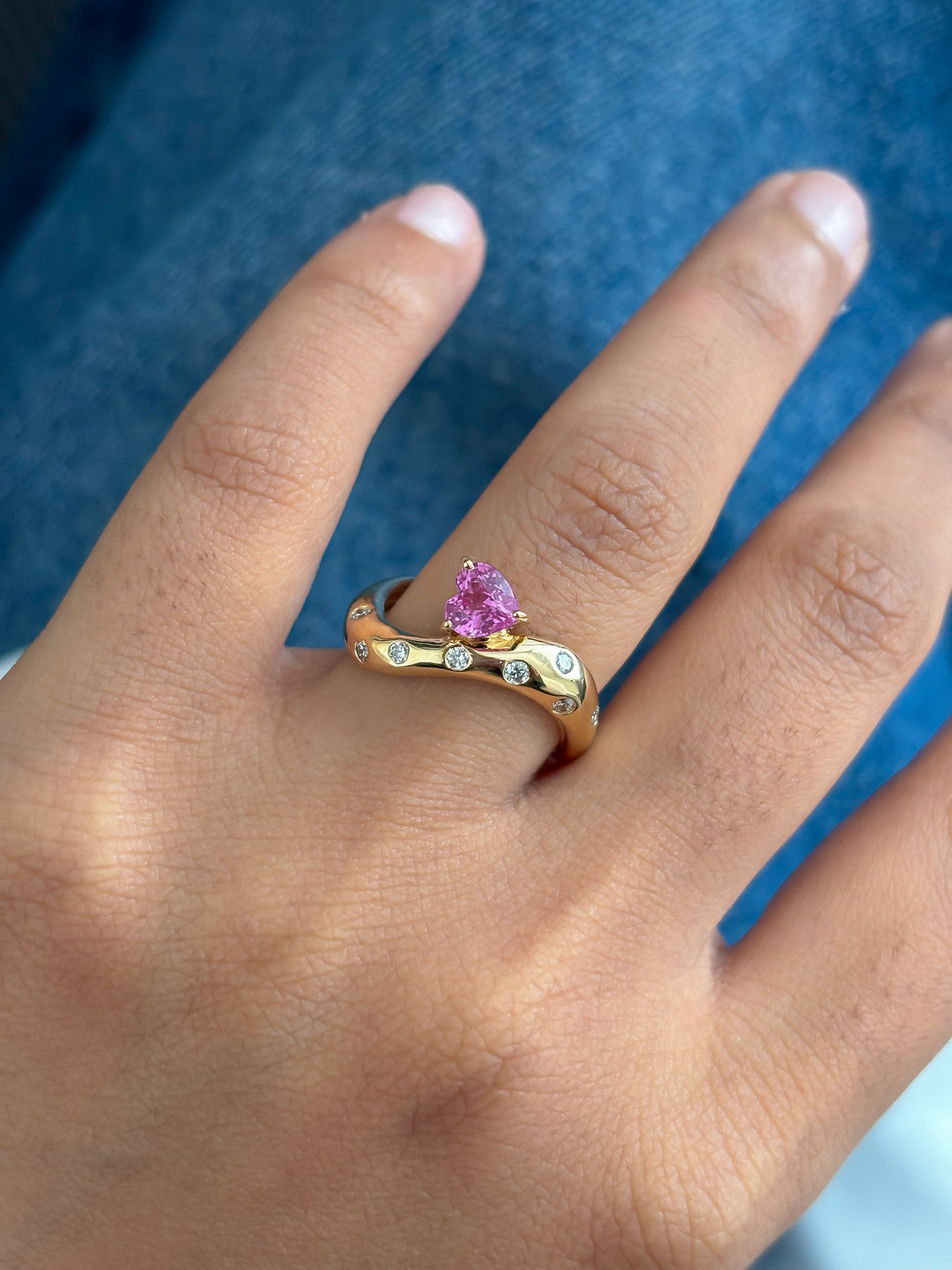JPRG-5701/13483 Pink Sapphire Diamond Ring | 18K