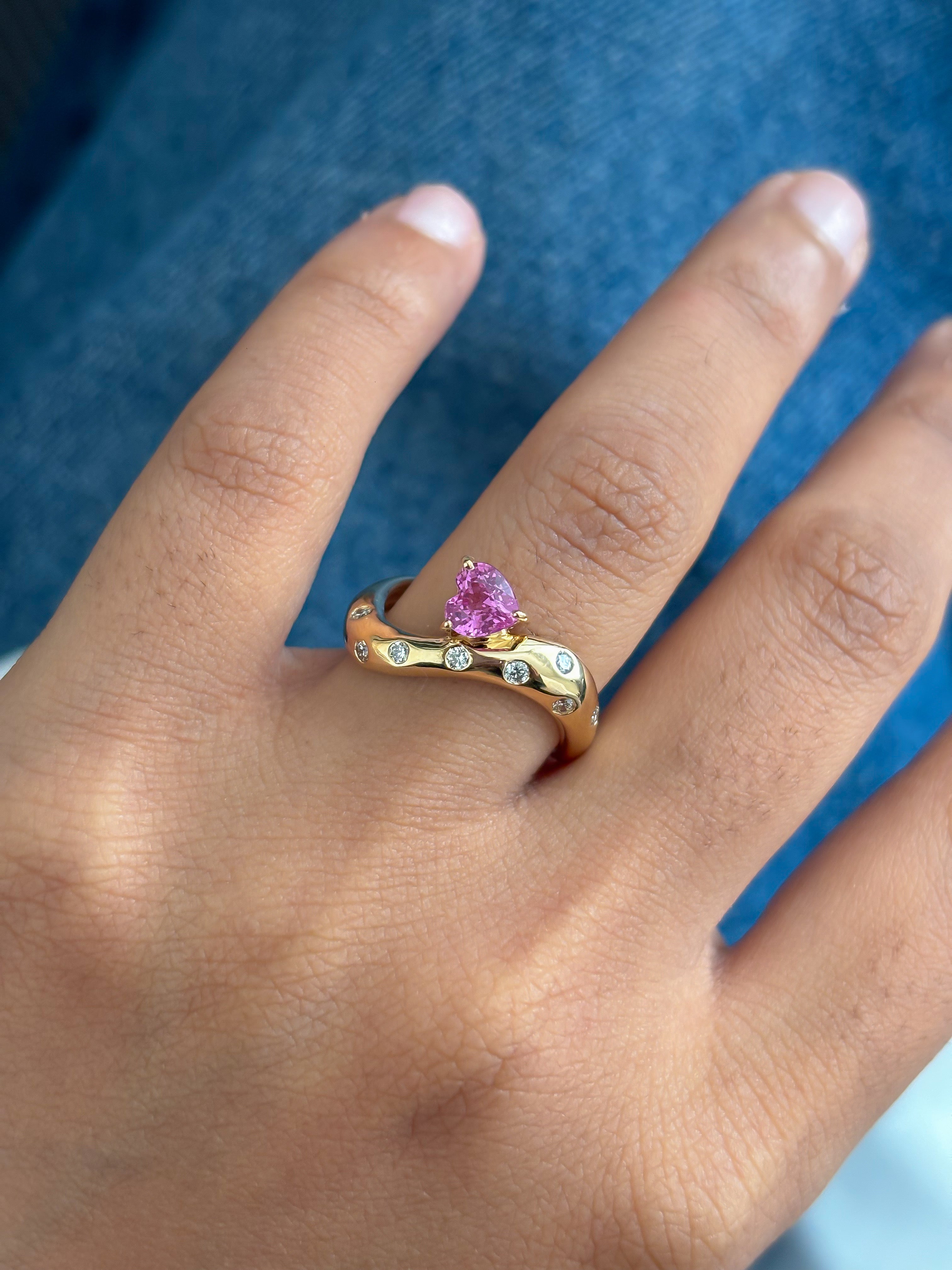 JPRG-5701/13483 Pink Sapphire Diamond Ring | 18K