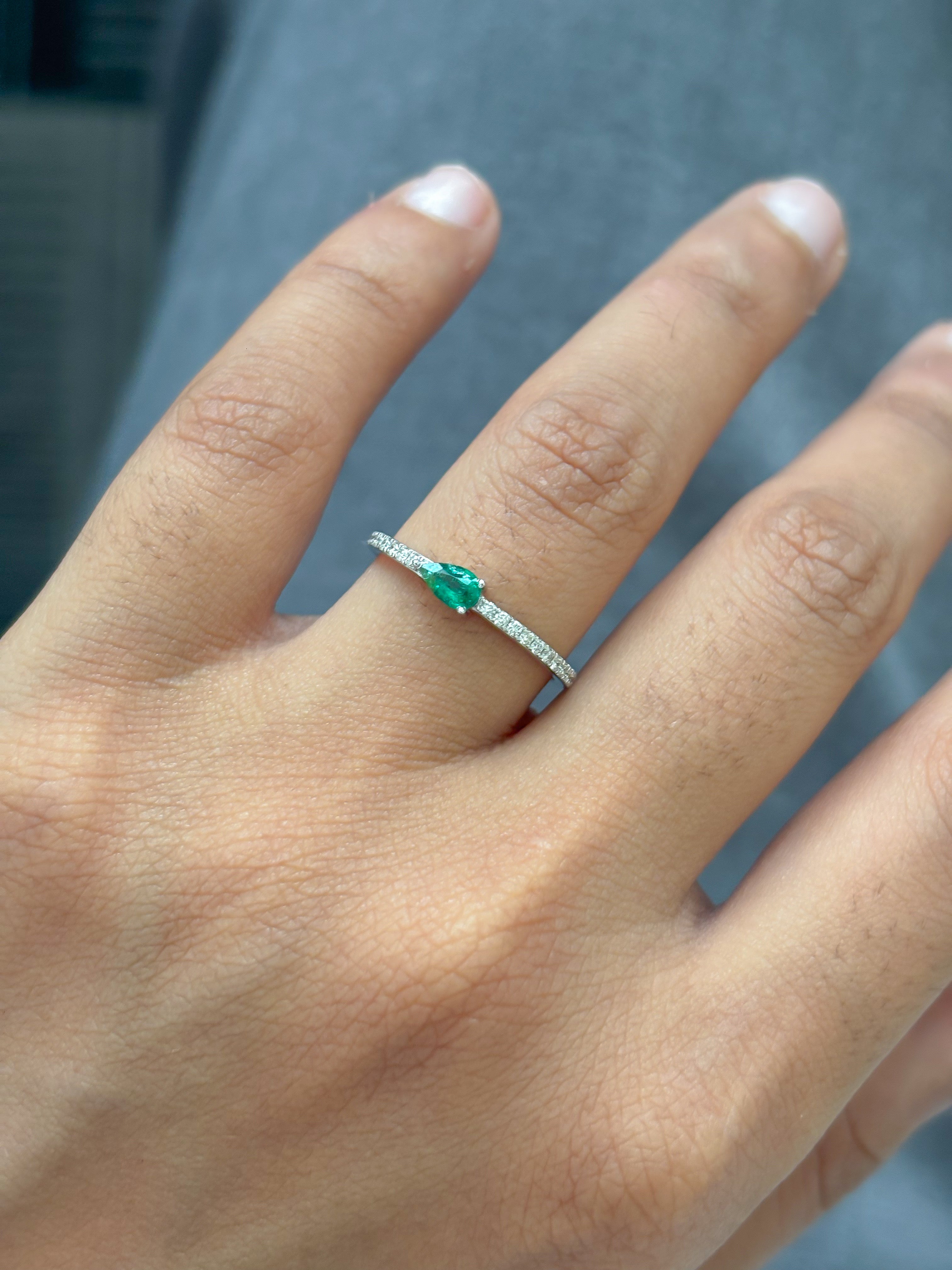 JPRG-5713/13498 Diamond Emerald Ring | 14K