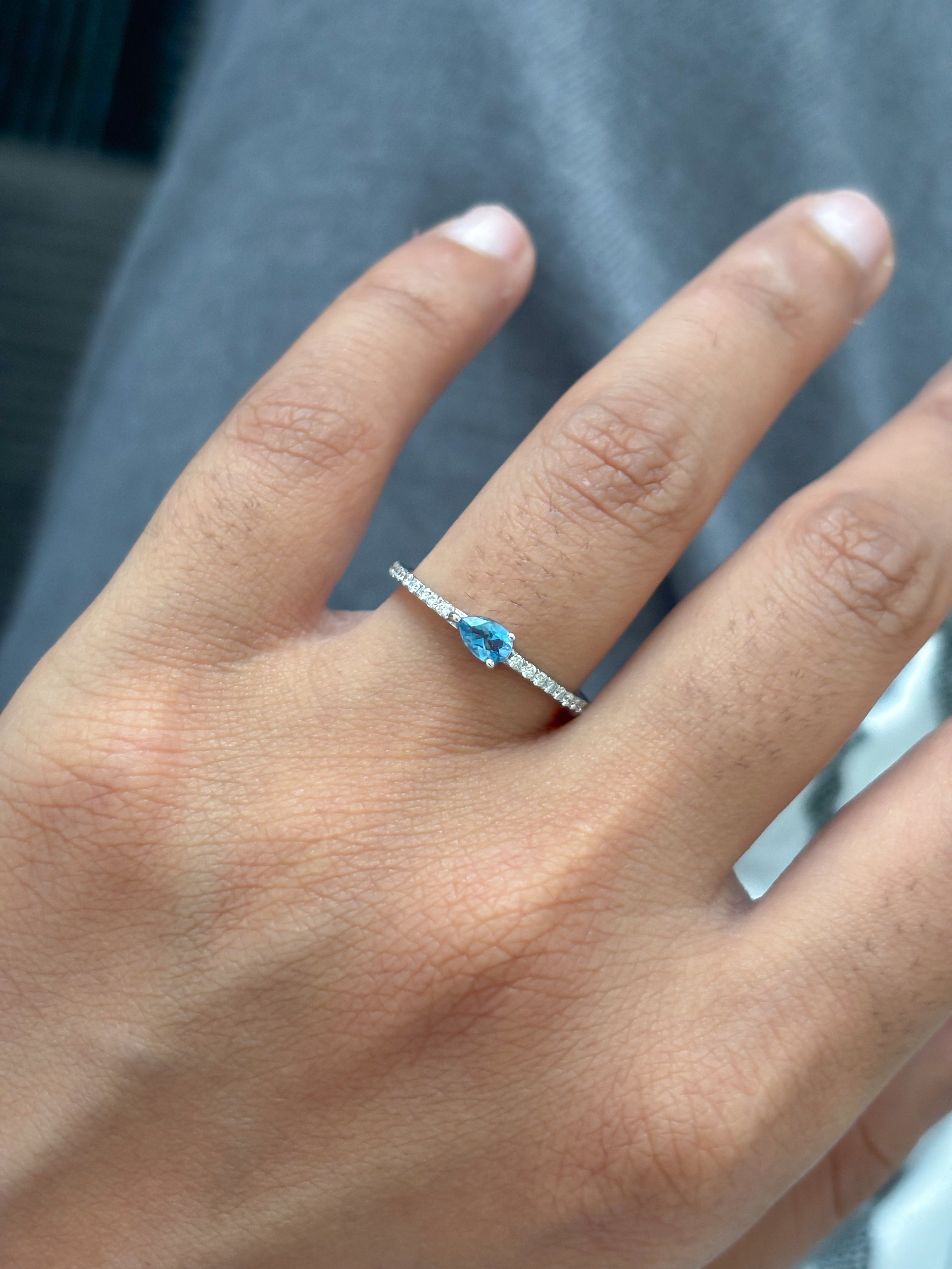 JPRG-5714/13499 Diamond Aquamarine Ring | 14K