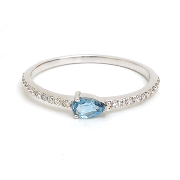 JPRG-5714/13499 Diamond Aquamarine Ring | 14K
