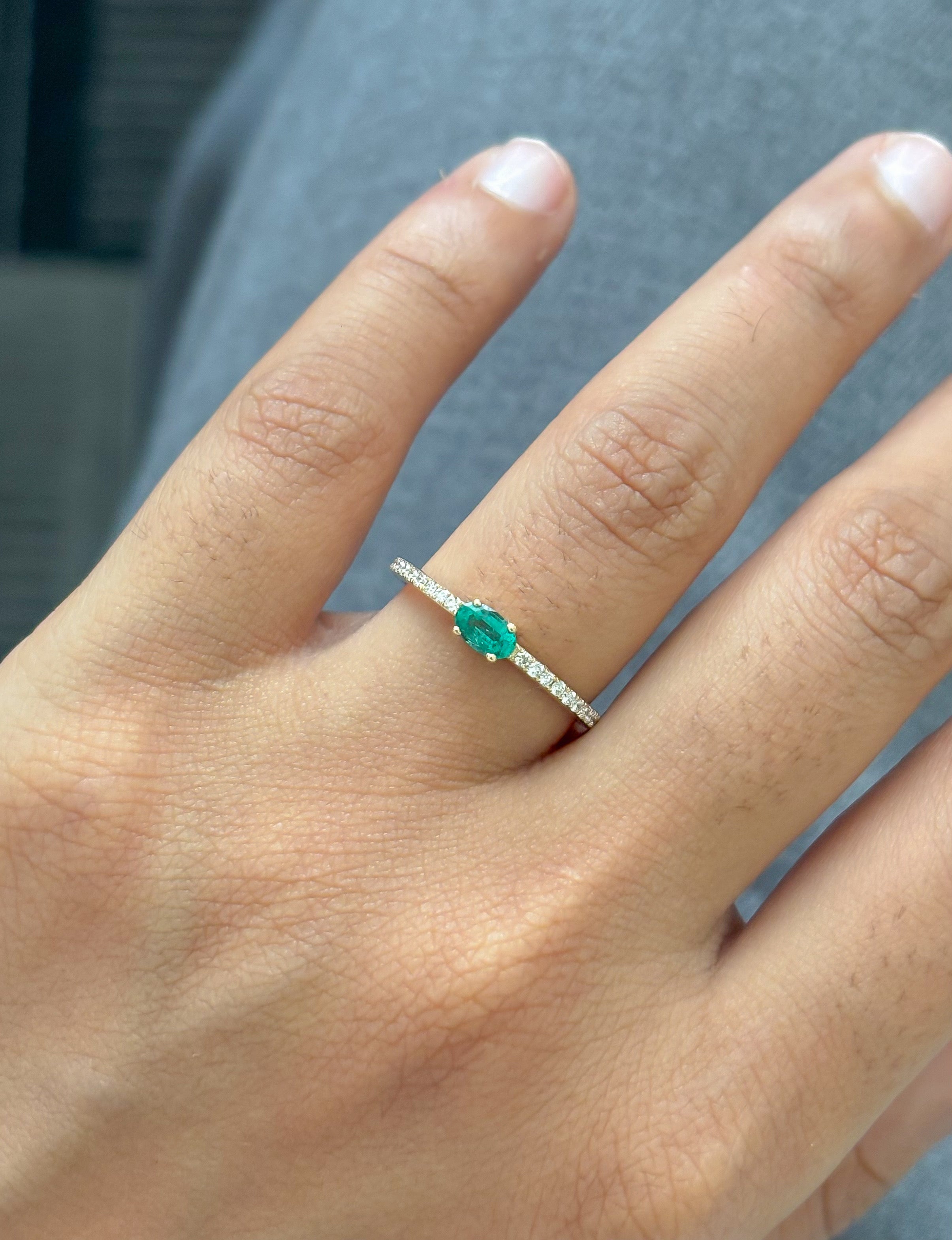 JPRG-5715/13500 Diamond Emerald Ring | 14K