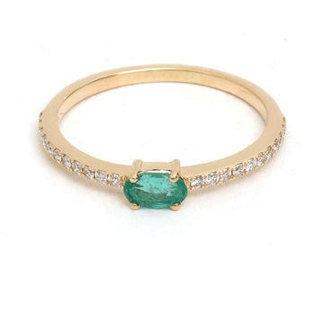 JPRG-5715/13500 Diamond Emerald Ring | 14K