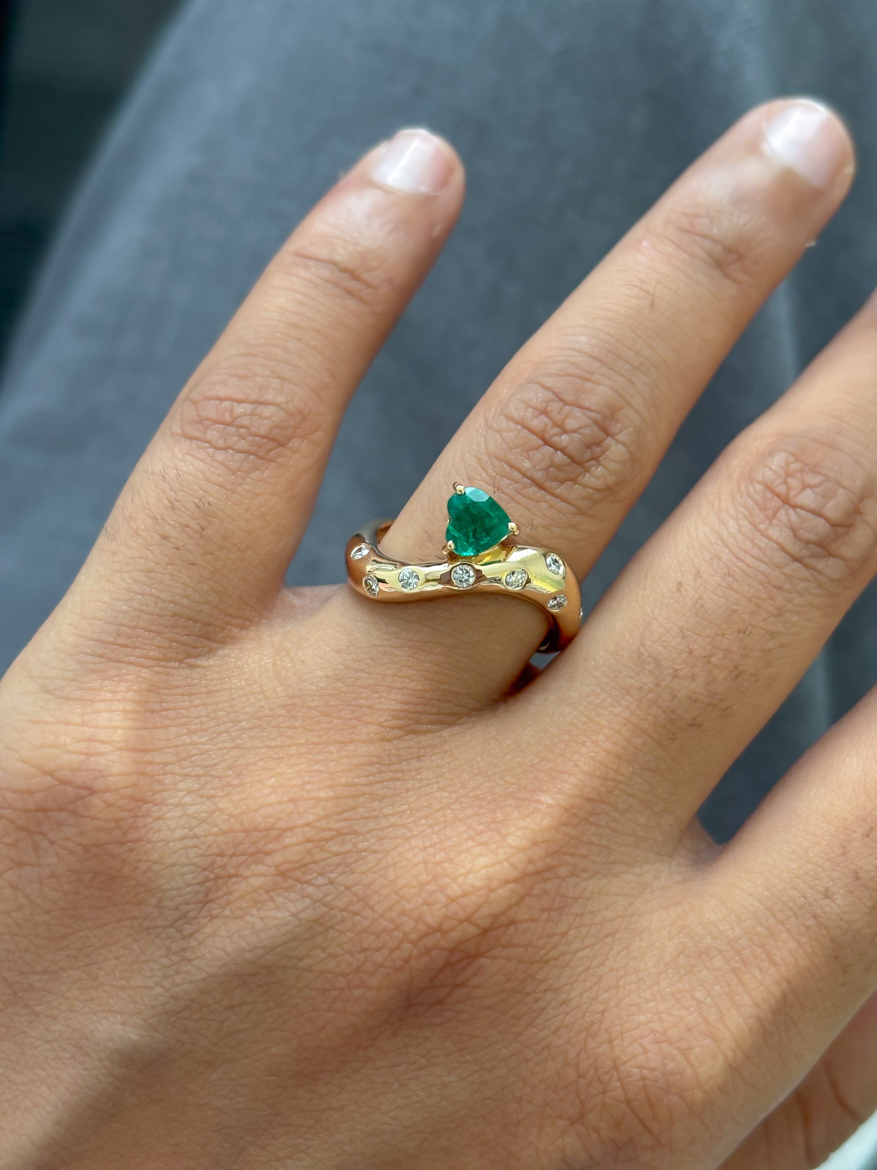 JPRG-5721/13513 Emerald Diamond Ring | 18K