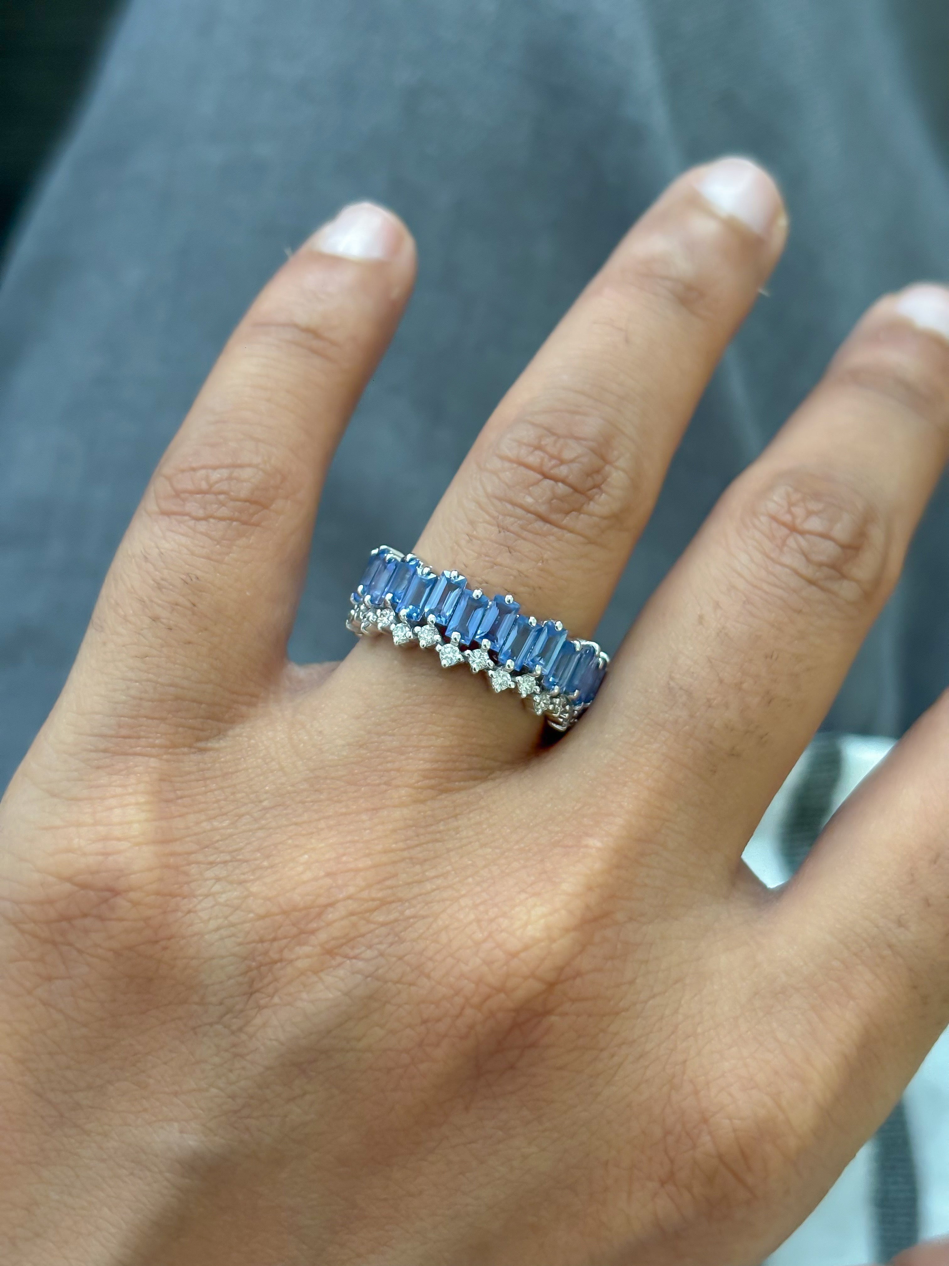 JPRG-5734/13526 Blue Sapphire Diamond Ring | 14K