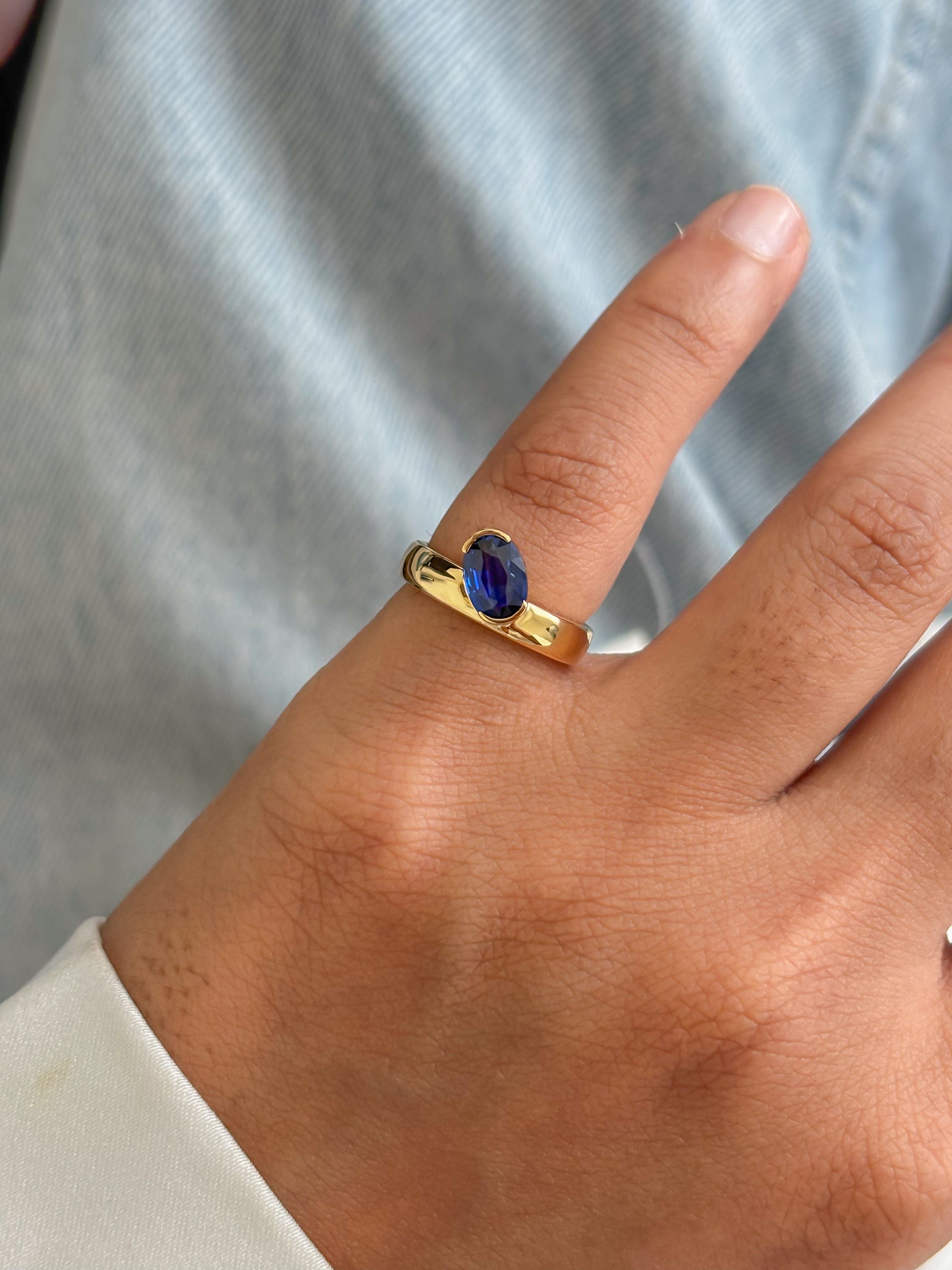 JPRG-5743/13539 Blue Sapphire Ring | 18K