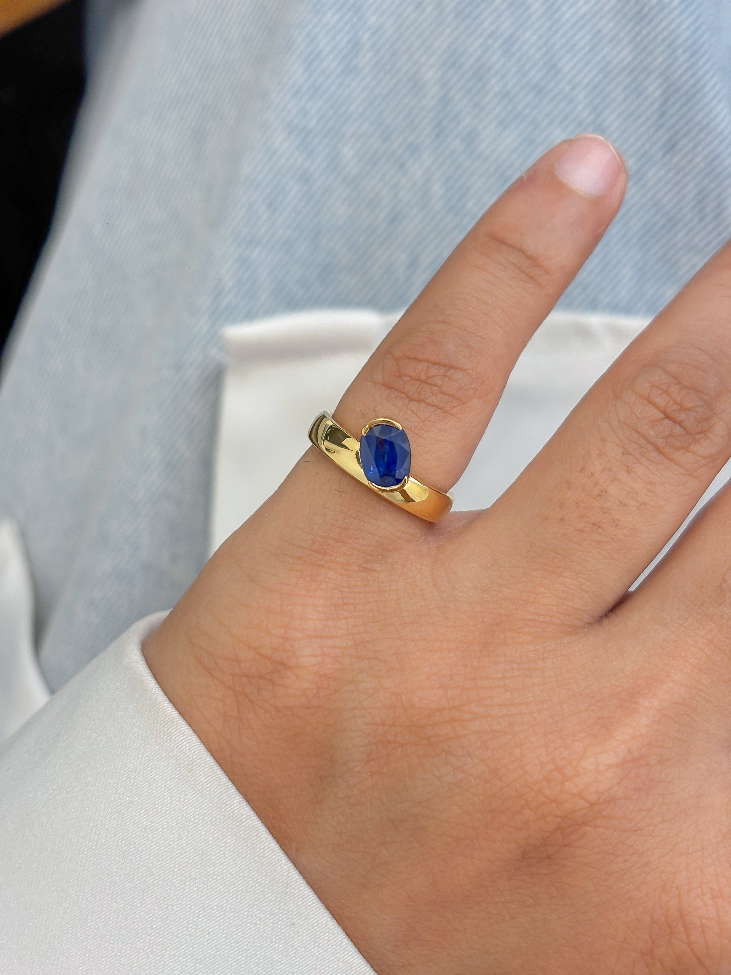 JPRG-5744/13540 Blue Sapphire Ring | 18K