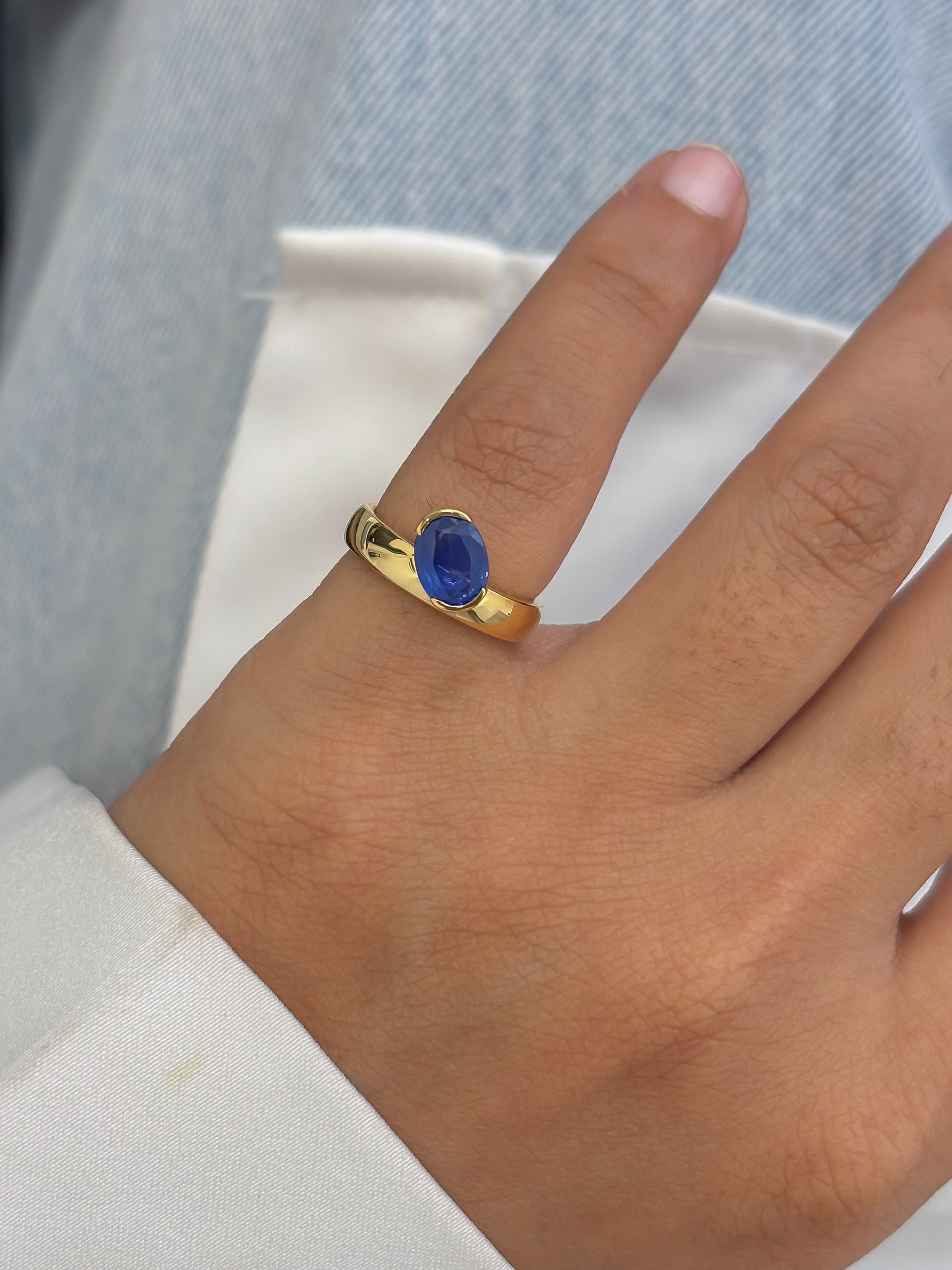 JPRG-5745/13541 Blue Sapphire Ring | 18K