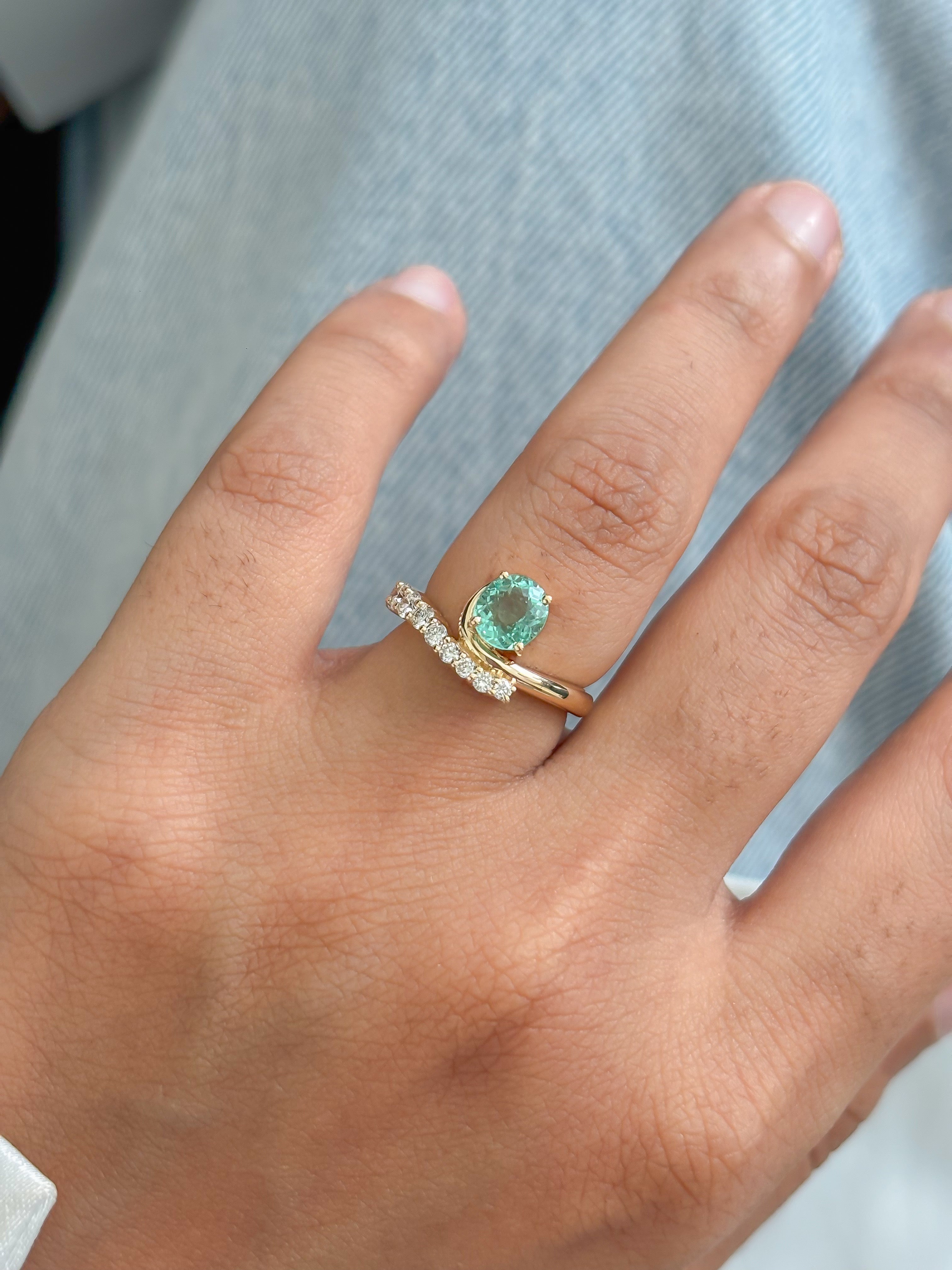 JPRG-5759/13579 Emerald Diamond Ring | 14K