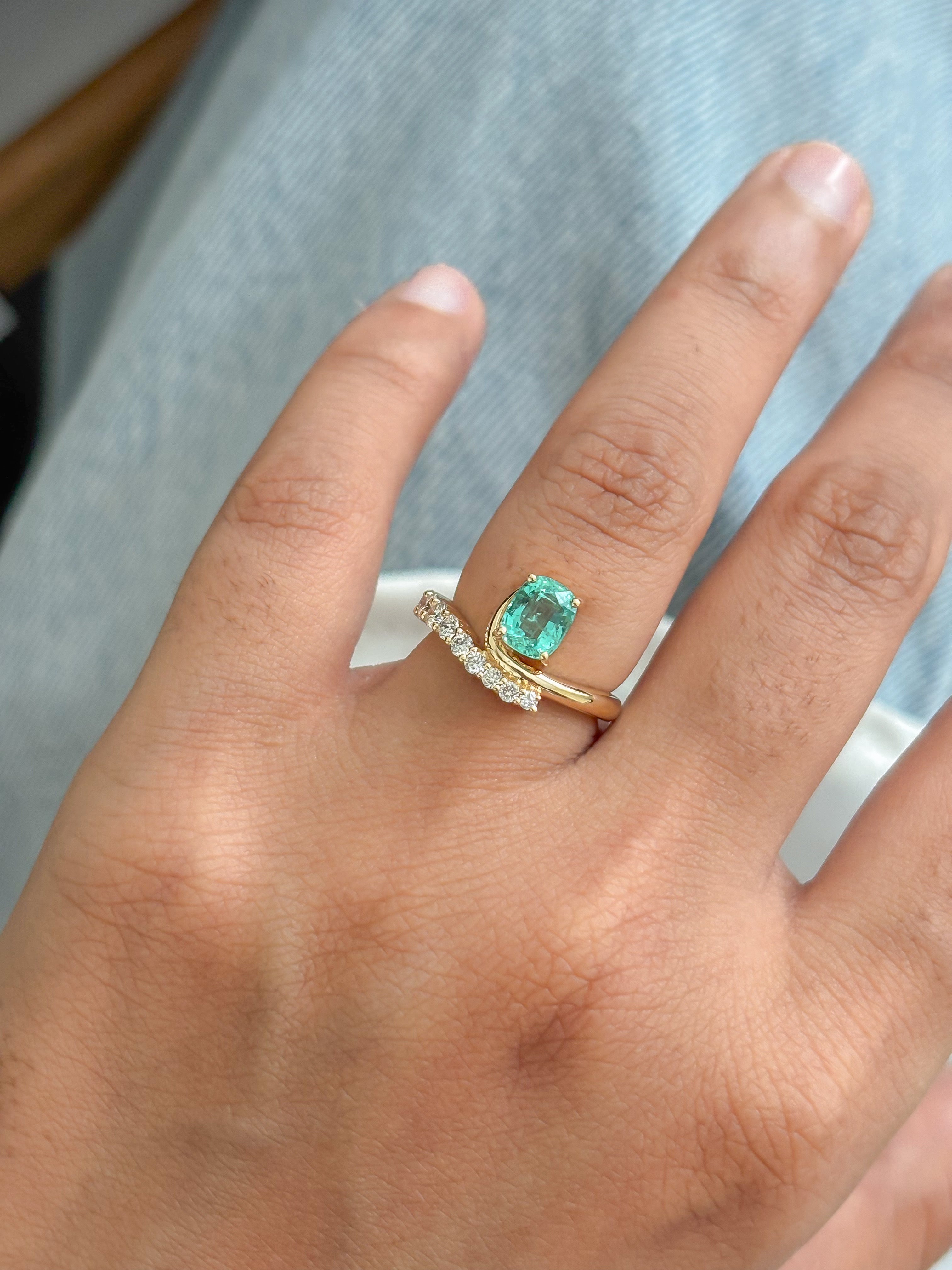 JPRG-5760/13580 Emerald Diamond Ring | 14K