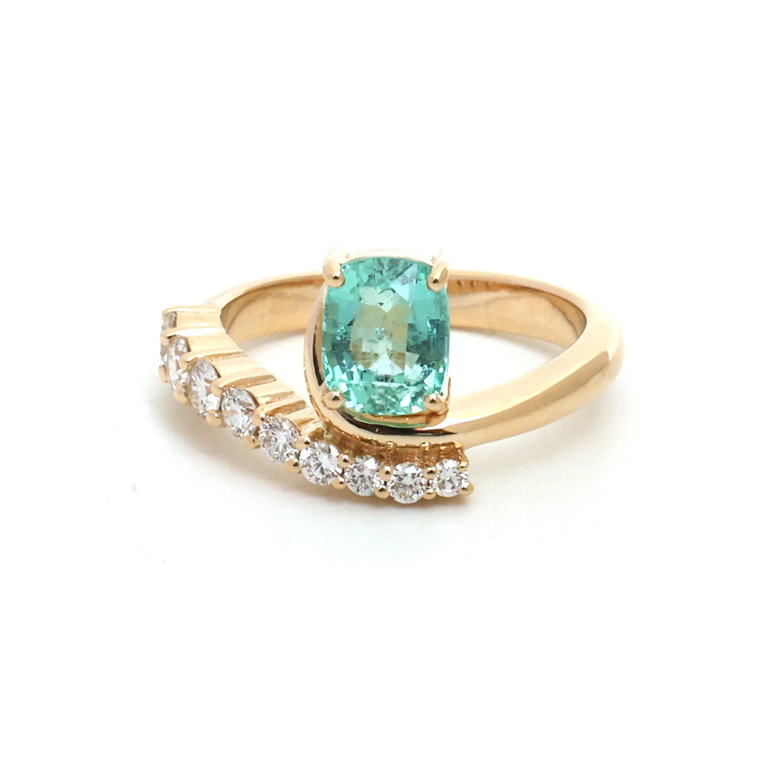 JPRG-5760/13580 Emerald Diamond Ring | 14K