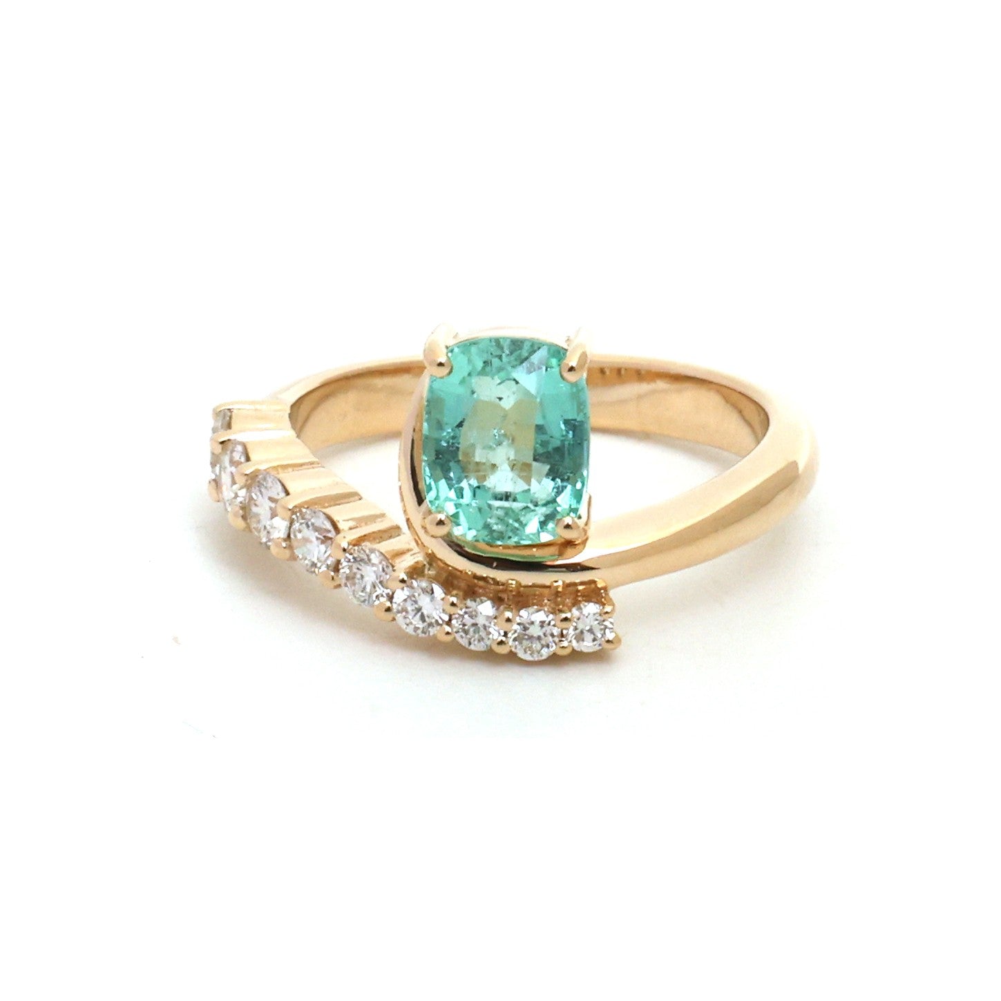 JPRG-5760/13580 Emerald Diamond Ring | 14K