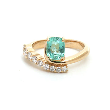 JPRG-5760/13580 Emerald Diamond Ring | 14K