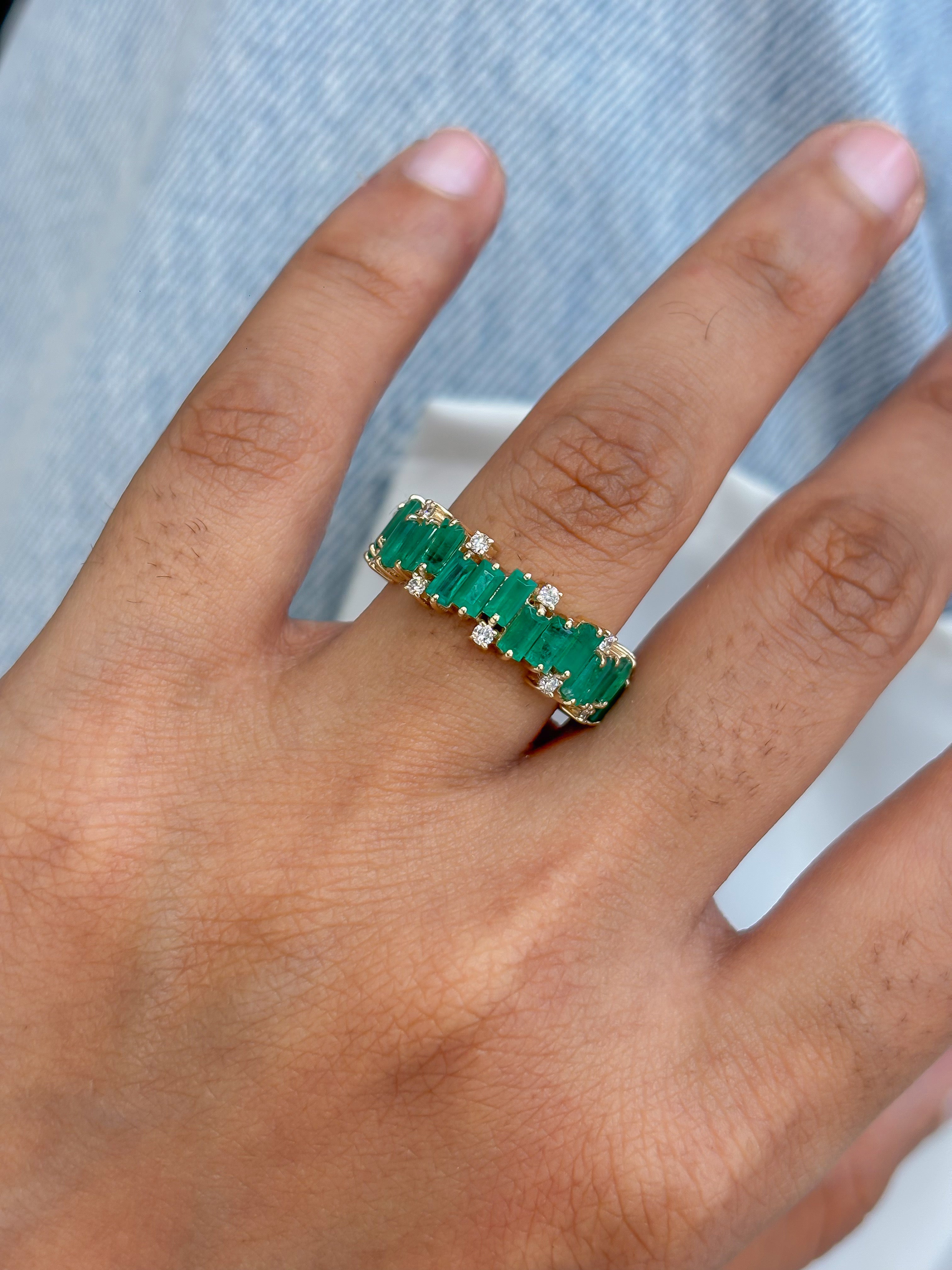 JPRG-5765/13585 Emerald Diamond Ring | 14K