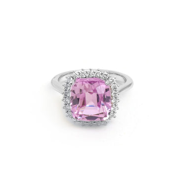 JPRG-5771/13623 Kunzite Diamond Ring | 14K