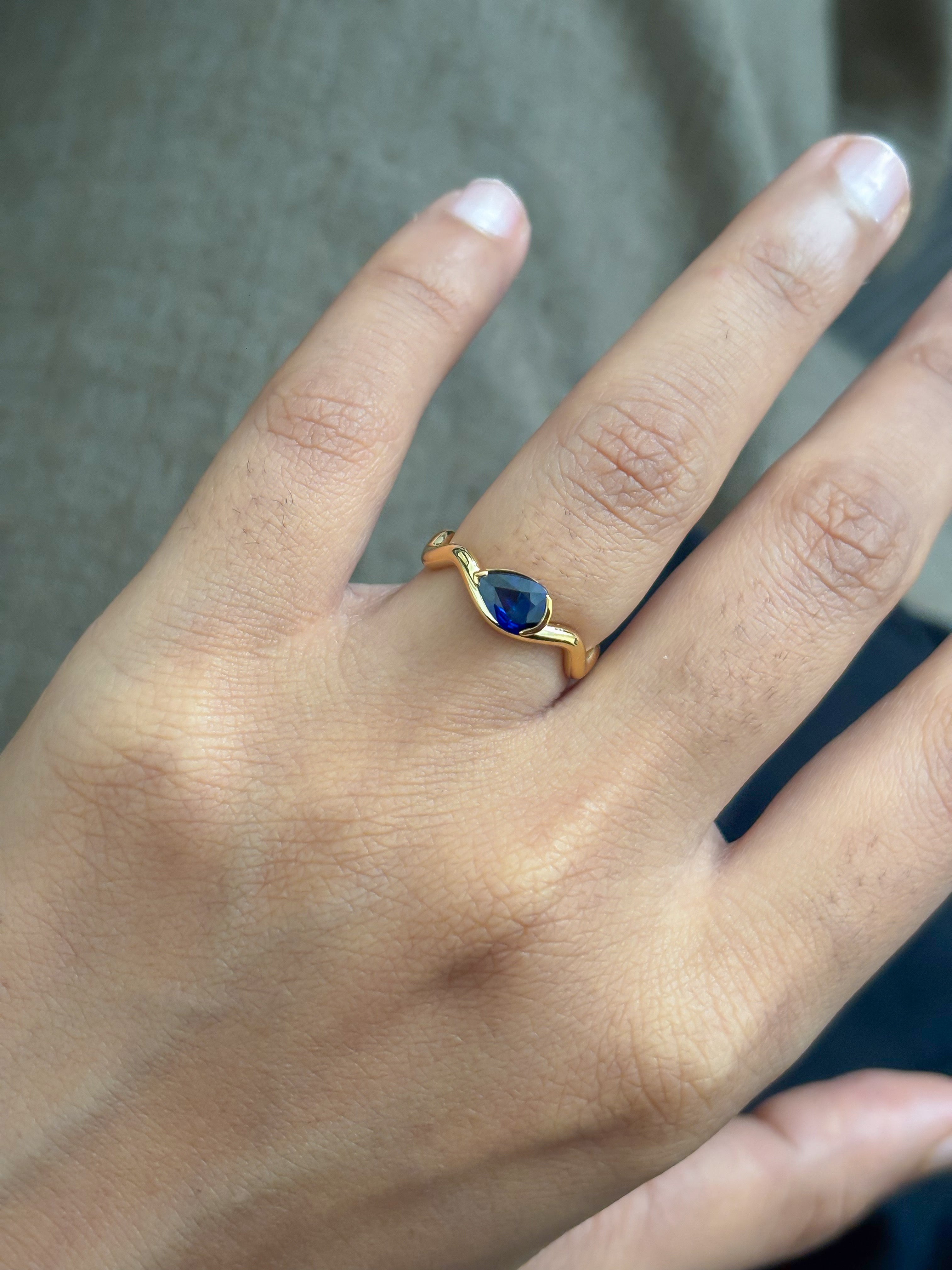 JPRG-5787/13641 Blue Sapphire Ring | 18K
