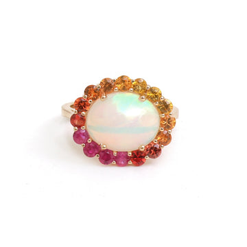 JPRG-5789/13643 Rainbow Sapphire Opal Ring | 14K