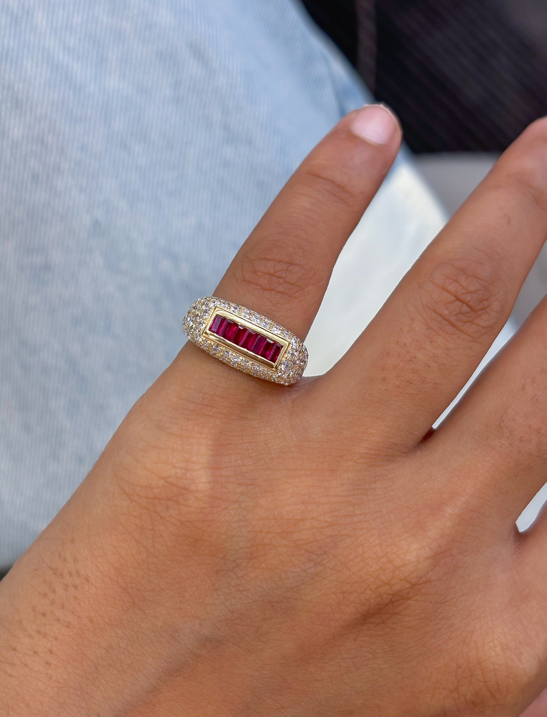JPRG-5804/13682 Diamond Ruby Ring | 14K