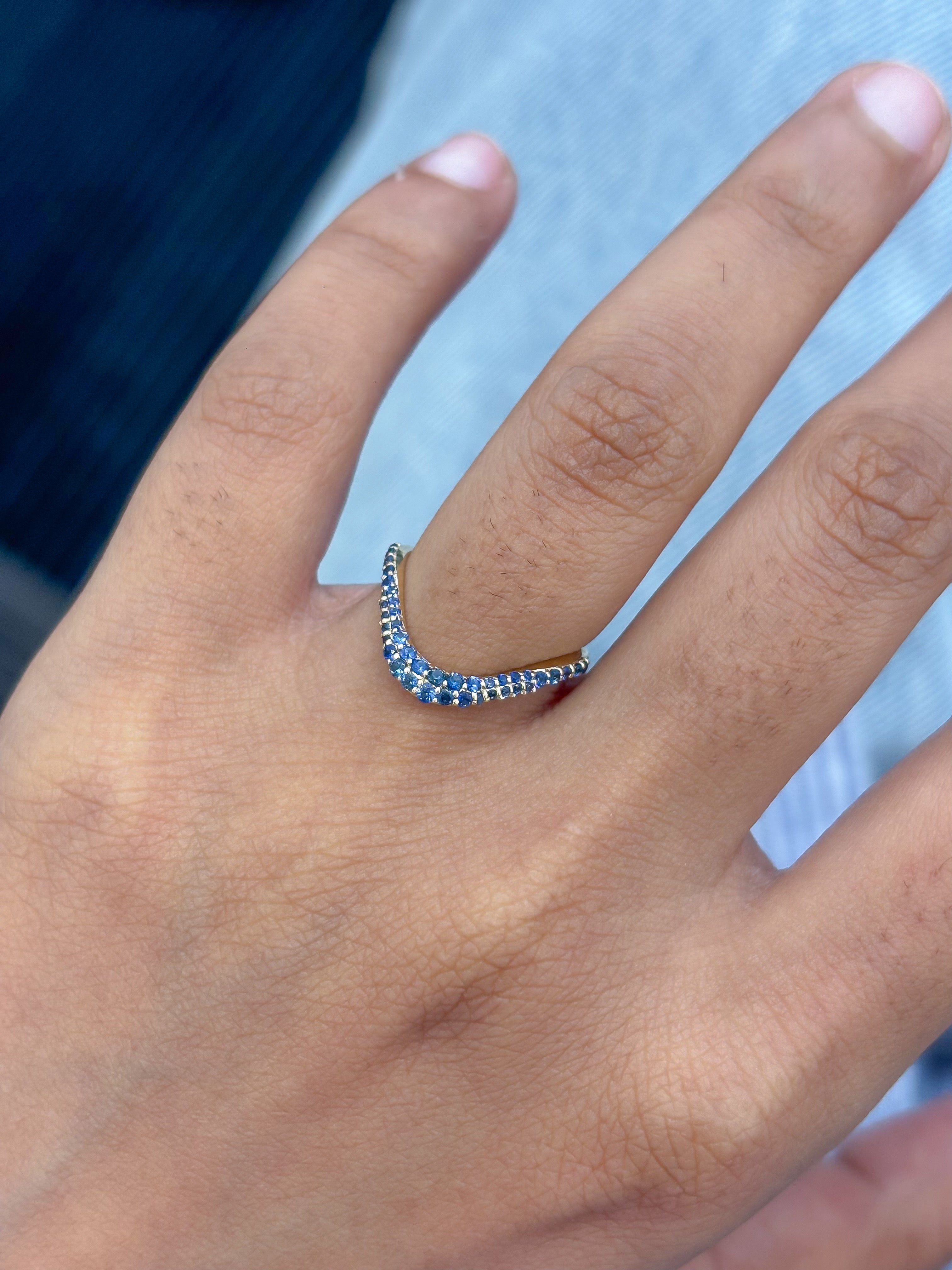 JPRG-5822/13724 Blue Sapphire Diamond Ring | 14K