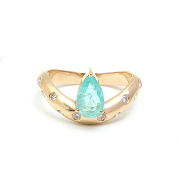 JPRG-5877/13936 Paraiba Tourmaline Diamond Ring | 18K