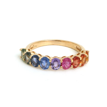 JPRG-5896/13996 Rainbow Sapphire Eternity Band | 18K