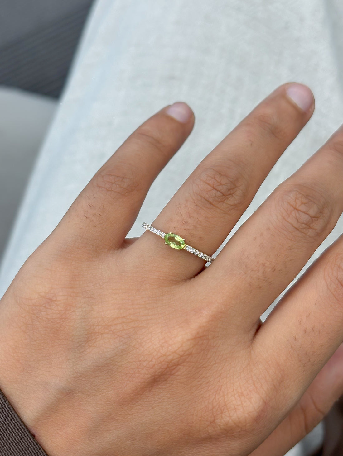 JPRG-5905/14109 Peridot Diamond Ring | 14K