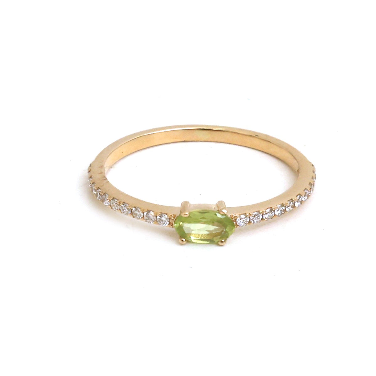 JPRG-5905/14109 Peridot Diamond Ring | 14K