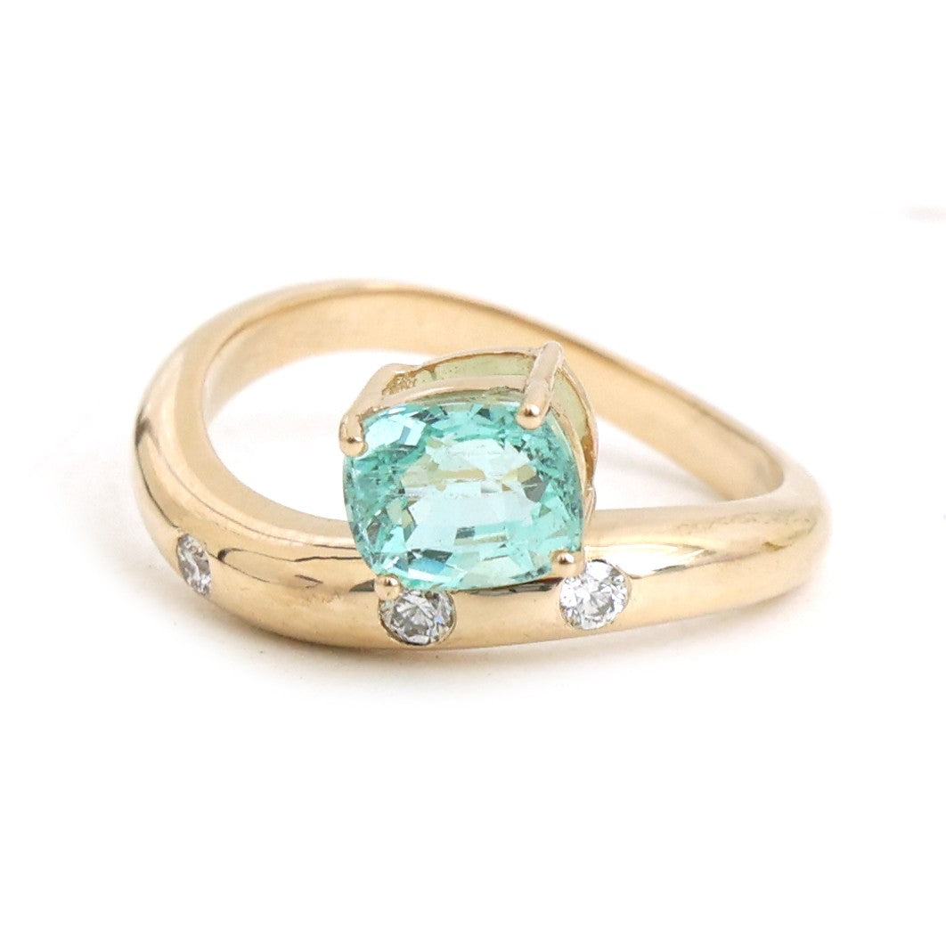 JPRG-5910/14176 Diamond Emerald Ring | 14K