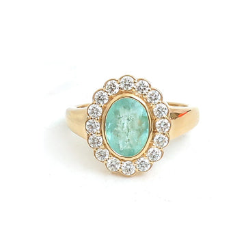 JPRG-5918/14282 Paraiba Tourmaline Diamond Ring | 18K