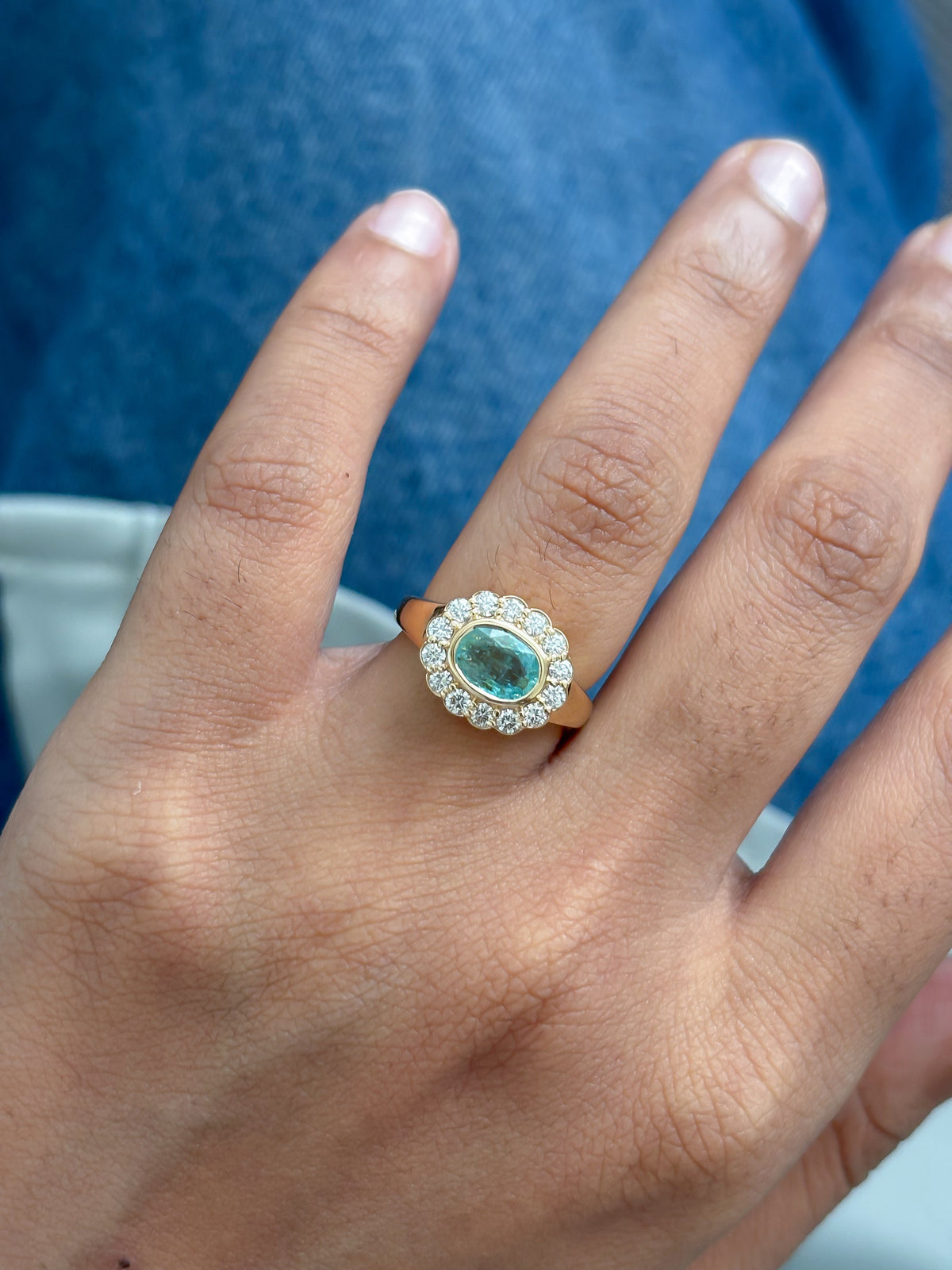 JPRG-5919/14283 Paraiba Tourmaline Diamond Ring | 18K