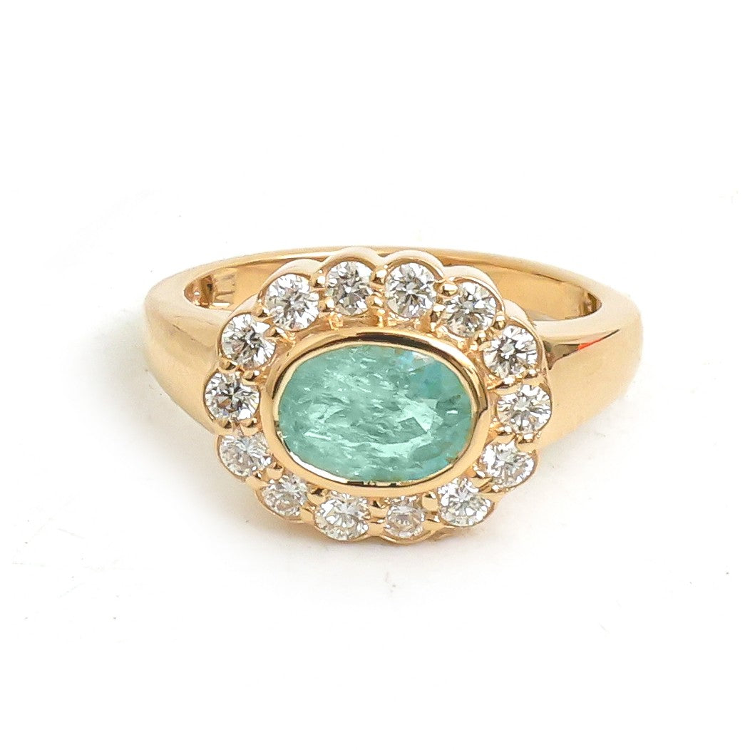 JPRG-5919/14283 Paraiba Tourmaline Diamond Ring | 18K