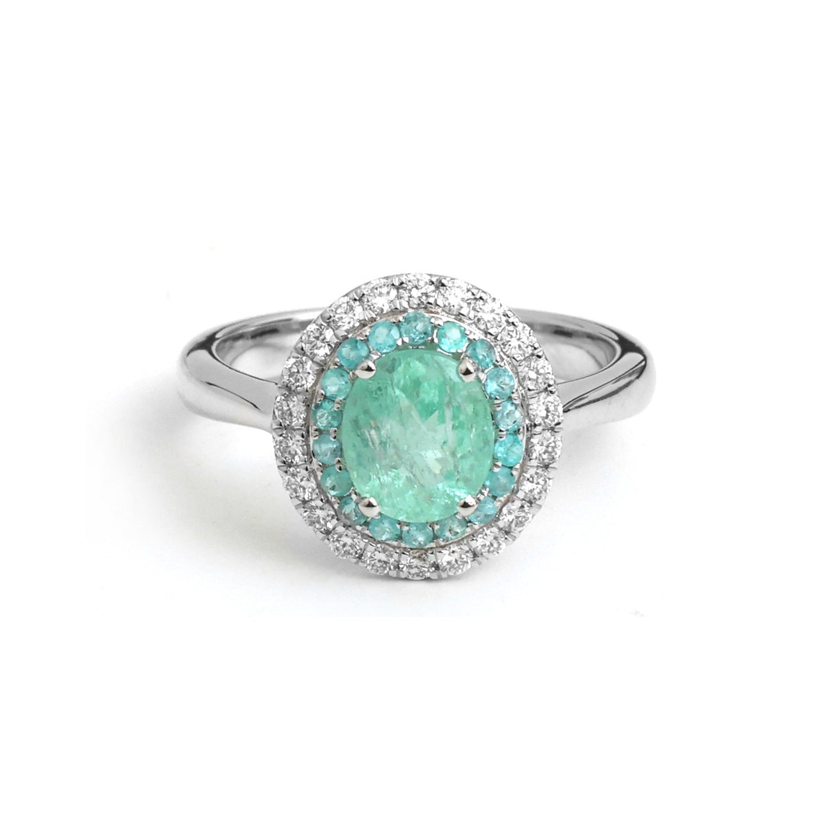 JPRG-5941/14439 Paraiba Tourmaline Diamond Ring | 18K