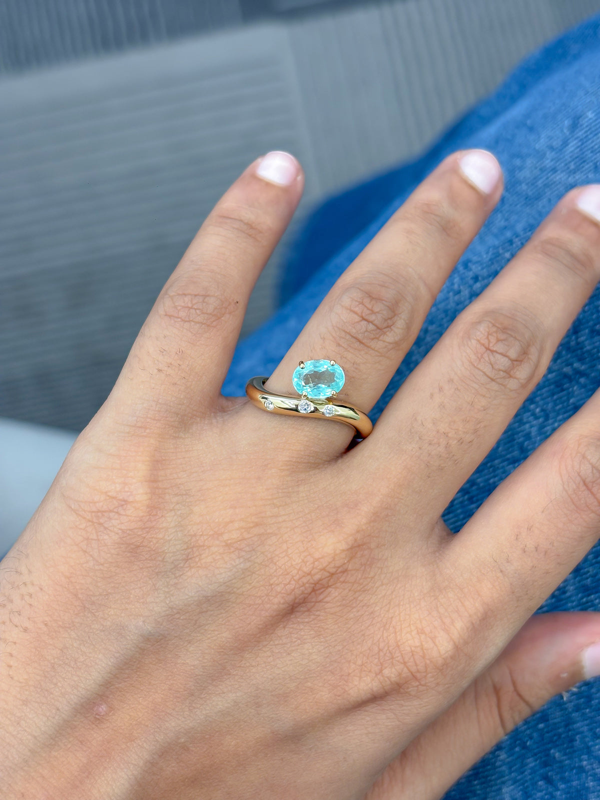 JPRG-5950/14494 Diamond Paraiba Tourmaline Ring | 18K