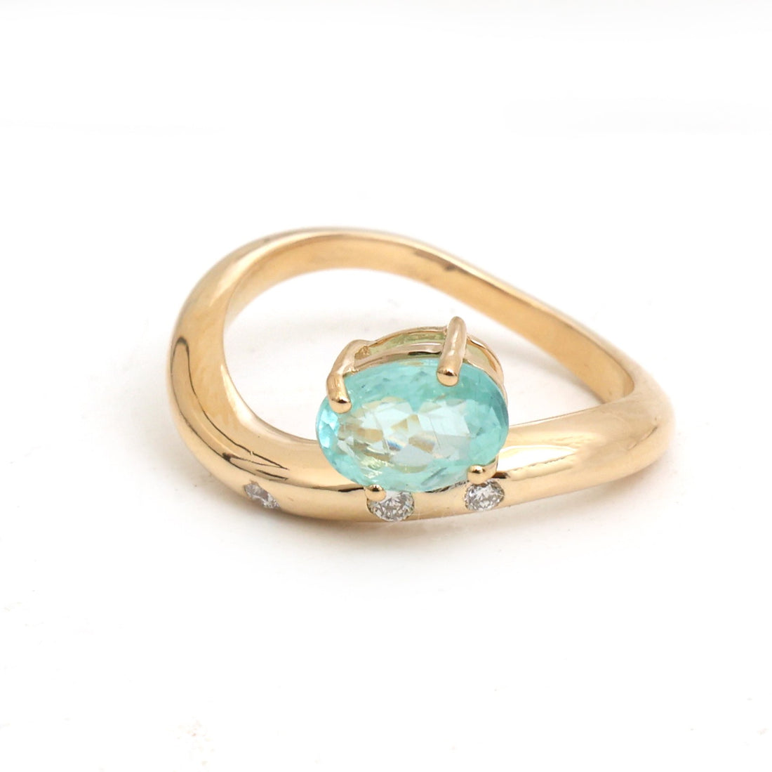 JPRG-5950/14494 Diamond Paraiba Tourmaline Ring | 18K