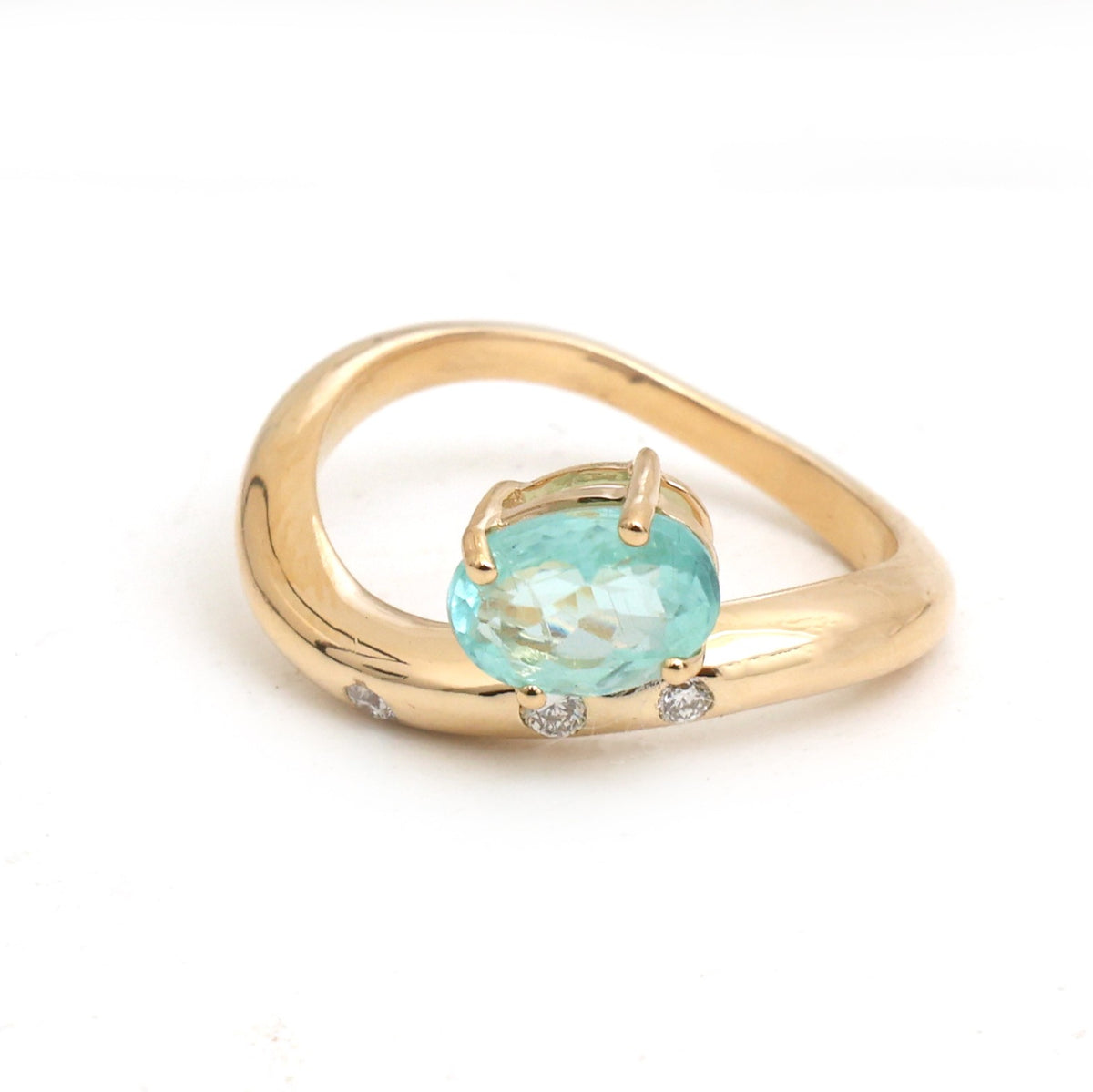 JPRG-5950/14494 Diamond Paraiba Tourmaline Ring | 18K