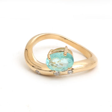 JPRG-5950/14494 Diamond Paraiba Tourmaline Ring | 18K