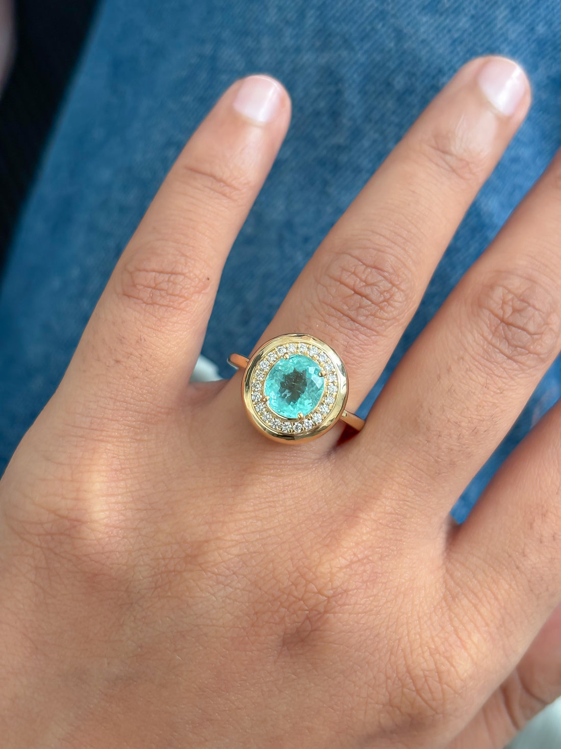 JPRG-5961/14516 Paraiba Tourmaline Diamond Ring | 18K