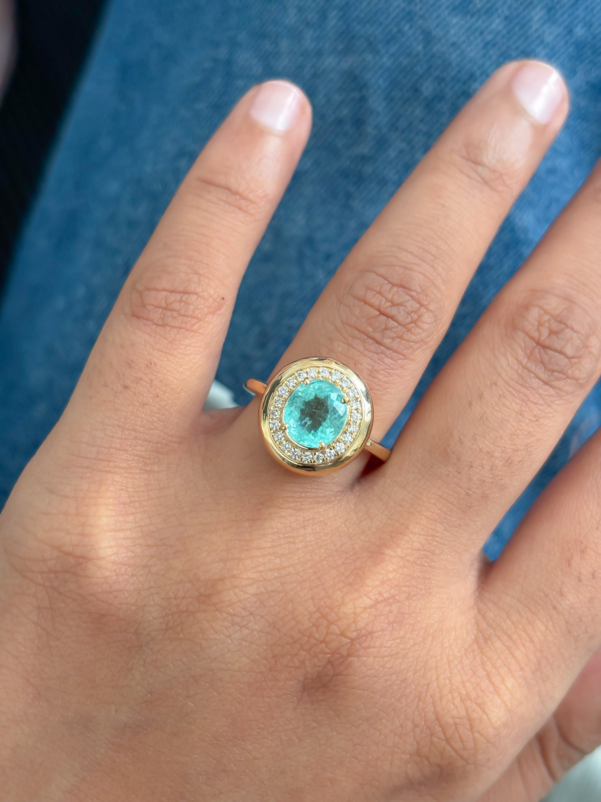 JPRG-5961/14516 Paraiba Tourmaline Diamond Ring | 18K