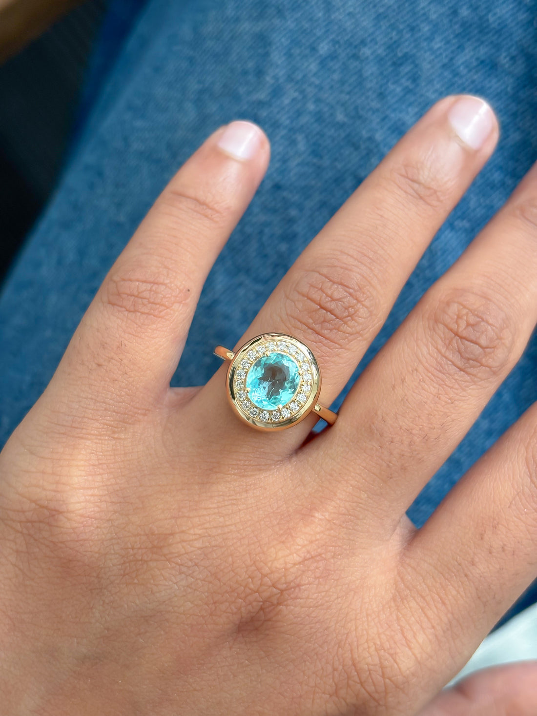 JPRG-5962/14517 Paraiba Tourmaline Diamond Ring | 18K
